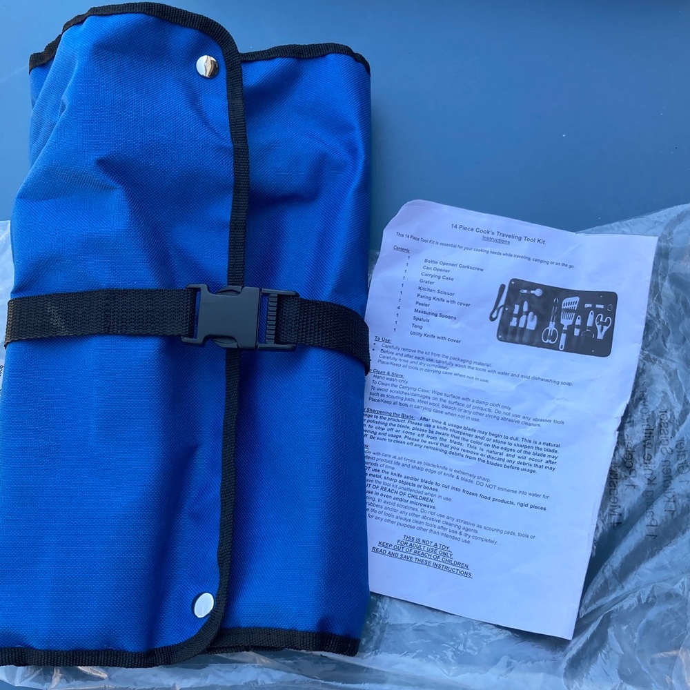 14 Piece Cook's Traveling Tool Kit Camping Avon NEW